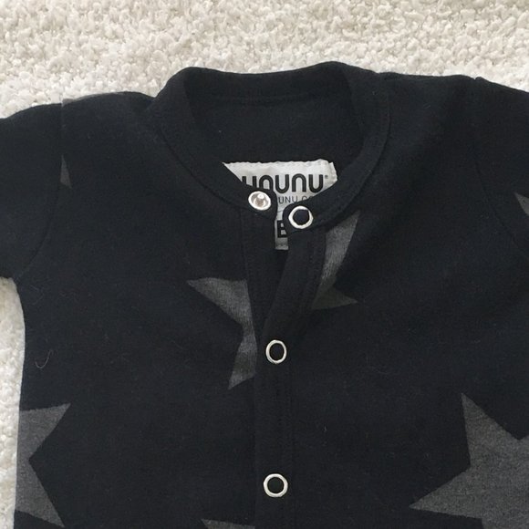 Nununu black with gray stars long sleeve body suit - Picture 2 of 2